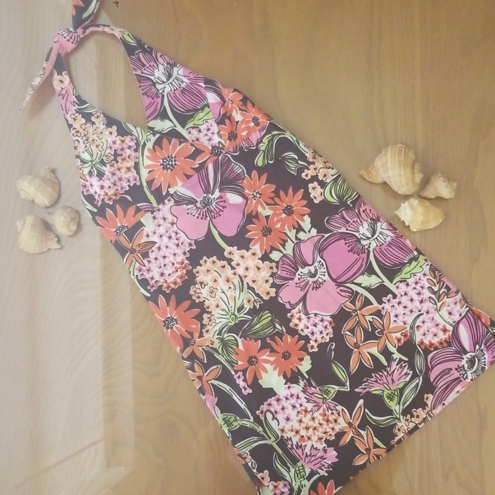 Lilly Pulitzer Girls Floral Halter Dress sz 10